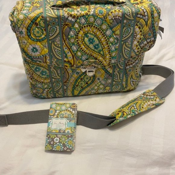 Vera Bradley Handbags - Vera Bradley Green Paisley Hard sided Briefcase/laptop bag